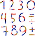 numbers from 1 to 10 and mathematical signs Royalty Free Stock Photo